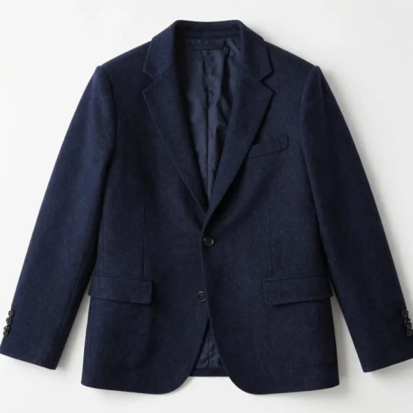 Architectural Navy Wool Blazer