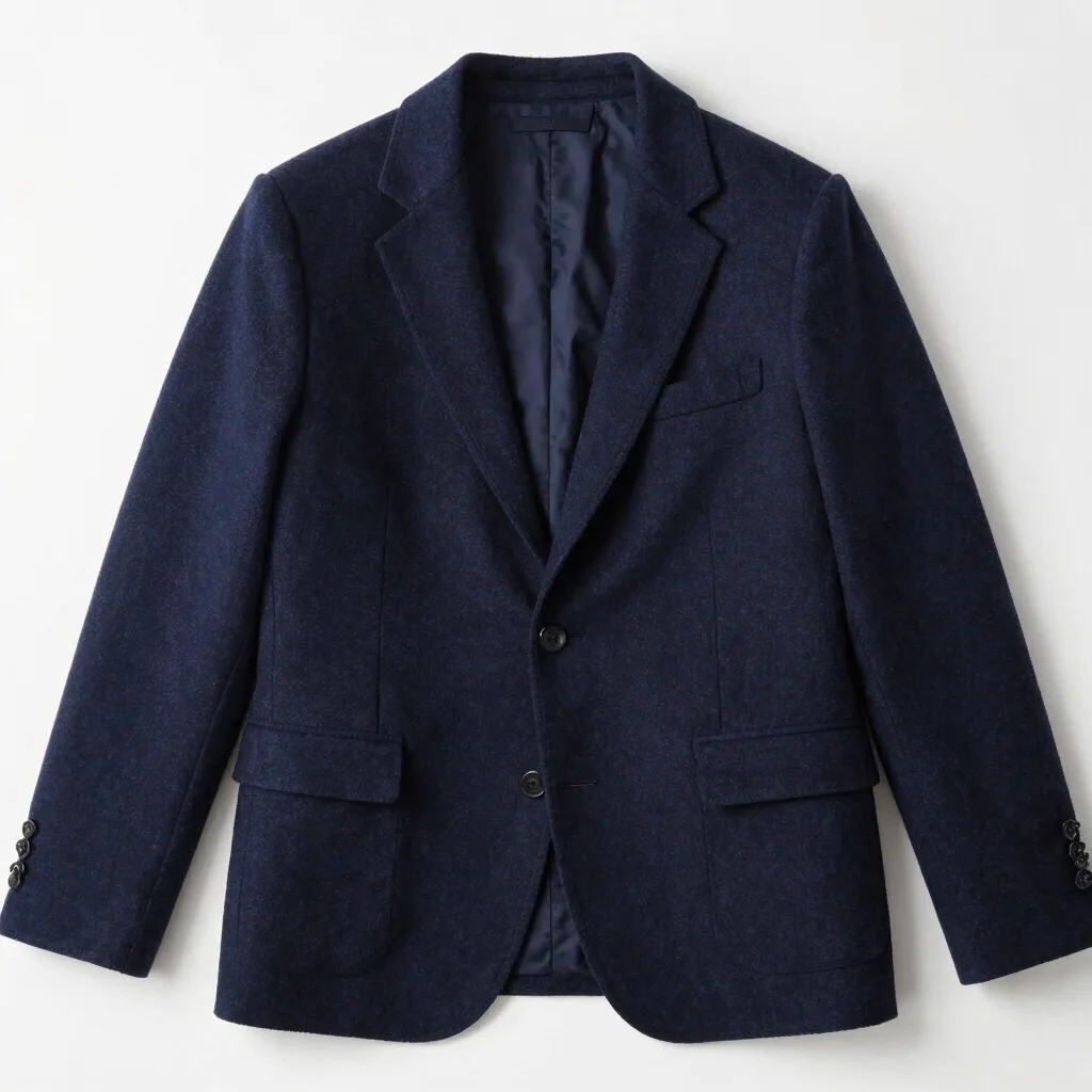 Architectural Navy Wool Blazer