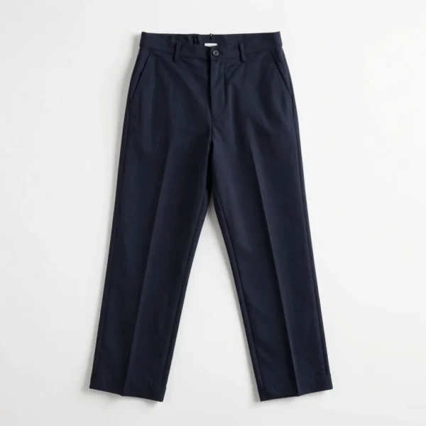 Tailored Wide-Leg Navy Pant