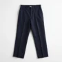 Tailored Wide-Leg Navy Pant