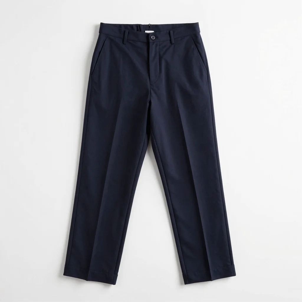 Tailored Wide-Leg Navy Pant